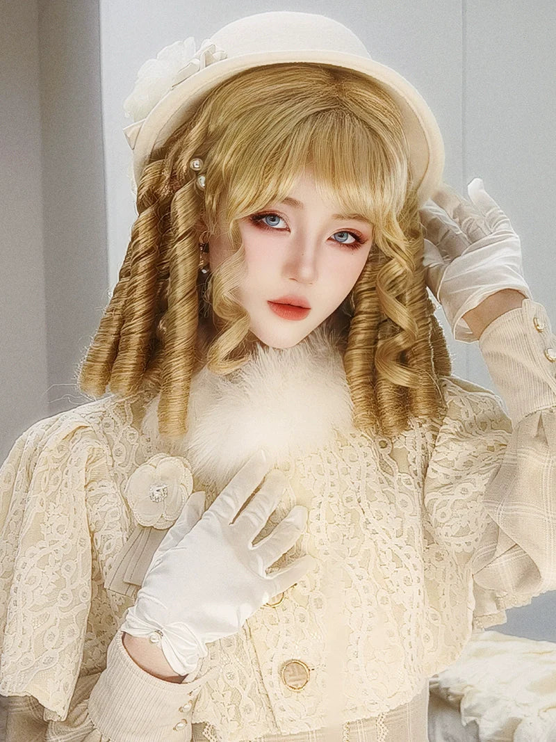 Mabuxi - 33CM Sparkling Lolita Wig Roman Curls Gorgeous Court Wig