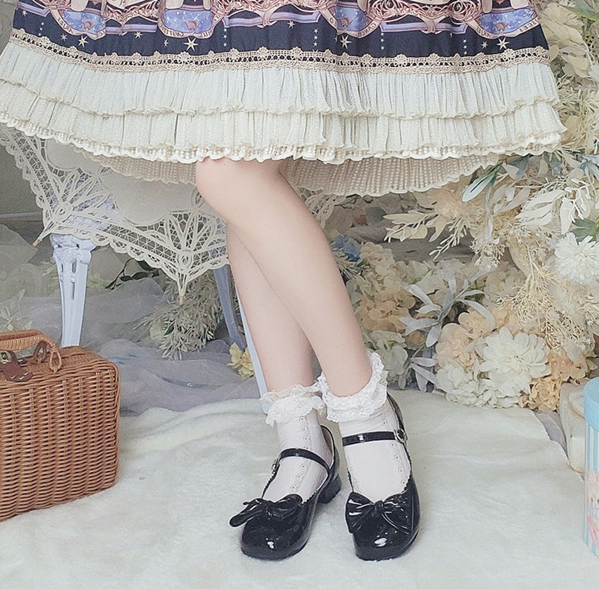 Sosic - Kawaii Lolita Bow Falt Shoes