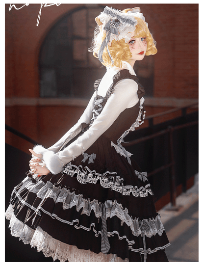 ZhiJinYuan - Love Notebook - Old School Lolita JSK Vintage Doll Tiered Dress
