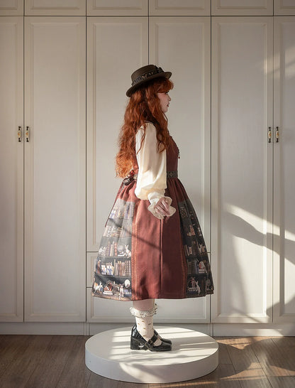 Miss Point - German Bookshelf - Classic Lolita Printed JSK Dress