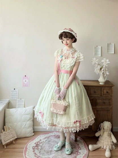 Uncle's Workshop - Fluttering Cherry Spring Strings - Cotton Sweet Lolita JSK Dress