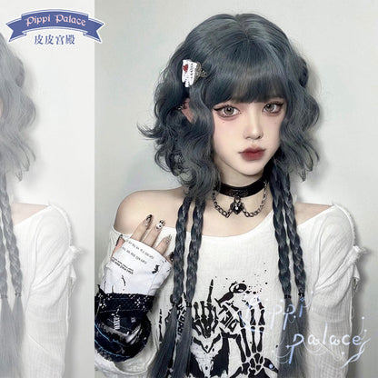 PippiPalace - Metaverse - Mix of Green And Blue Curly Short Wig