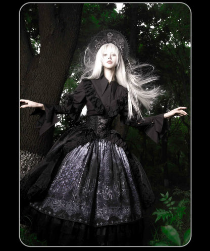 Susin Lolita - Bone-Eroded Butterfly - Gothic Lolita JSK & SK Set