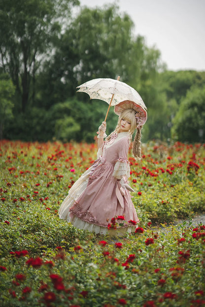 Miss Point - Lilyka Garden - Classic Lolita OP Dress Set Elegant Floral Wall Princess Sleeve