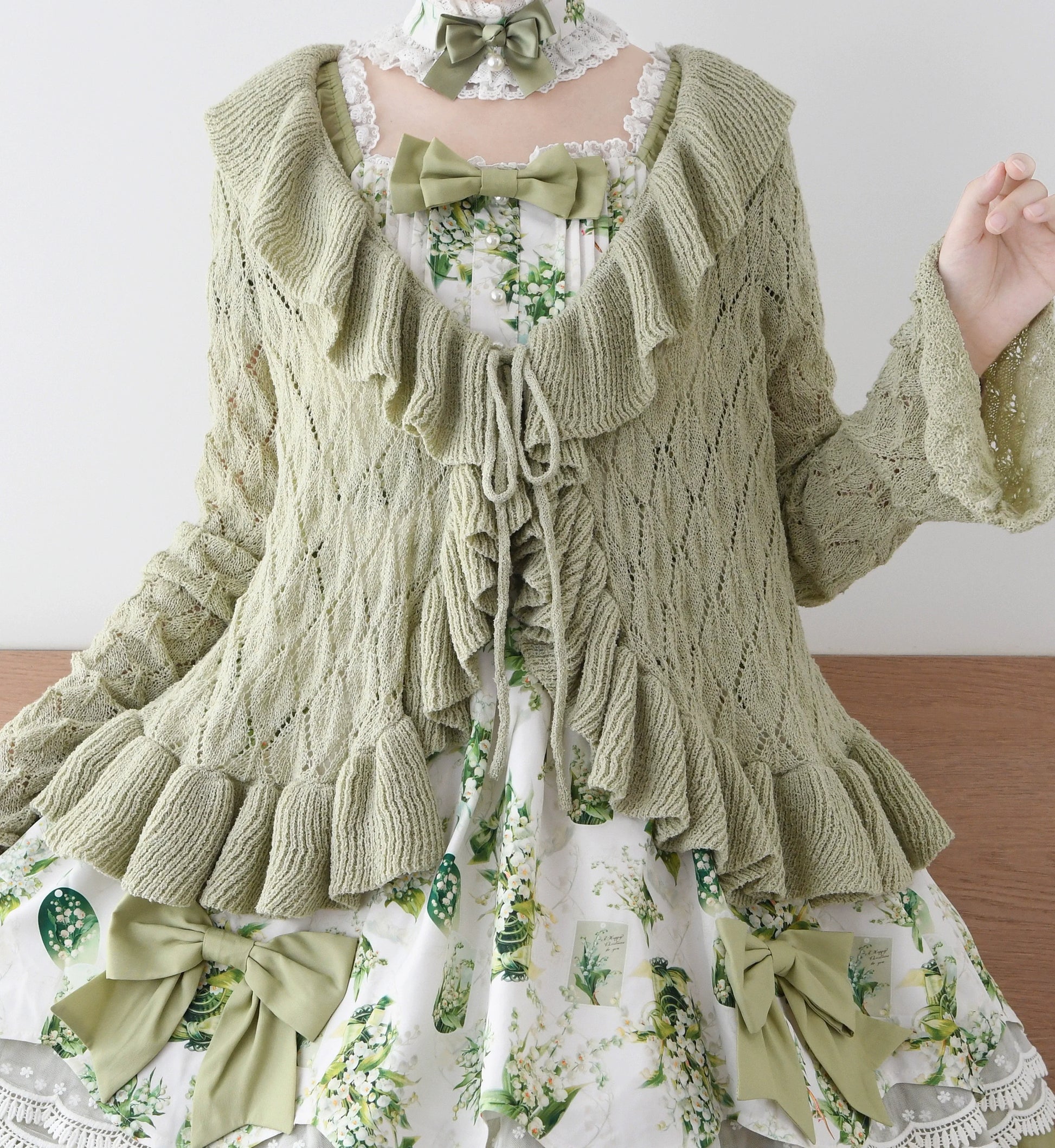 MIST - Sunset Bouquet - Elegant Lolita Cardigan, Flounce Hem