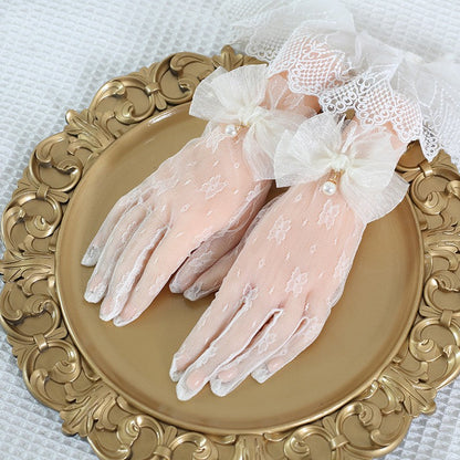Xiaogui - Lace Bowknot Flower Vintage Lolita Gloves
