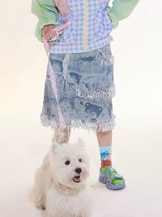 Animal print A-line skirt【s0000009054】