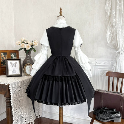 Your Princess - Dawn Witch - Black Gothic Lolita JSK Dress + White Blouse