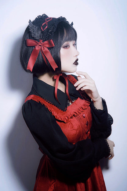 Strange Sugar - Handmade Gothic Lolita Black Red Hairband