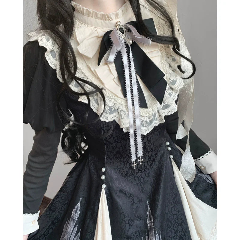 Letters from Unknown Star - Church Bell - Elegant Lolita OP Dress Long Sleeve Spring Autumn
