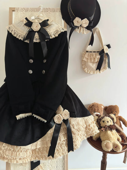 LeMiroir - Winter Solstice - Elegant Lolita Hat, Detachable Collar, Handbag