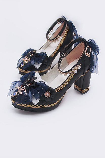 One Night - Bright PU Wedding Lolita Thick High Heels