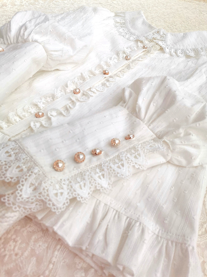 Yilia - Sweet Lolita Peter Pan Collar Cotton Blouse