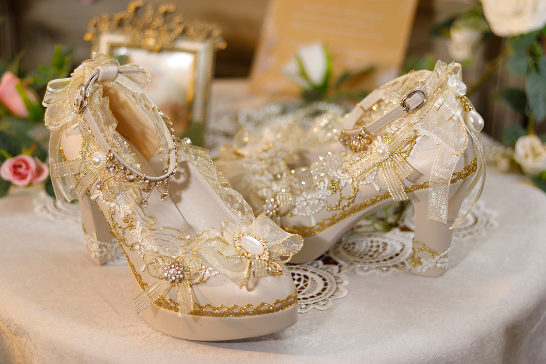One Night - Handmade Luxuriant Tea Party Lolita Shoes