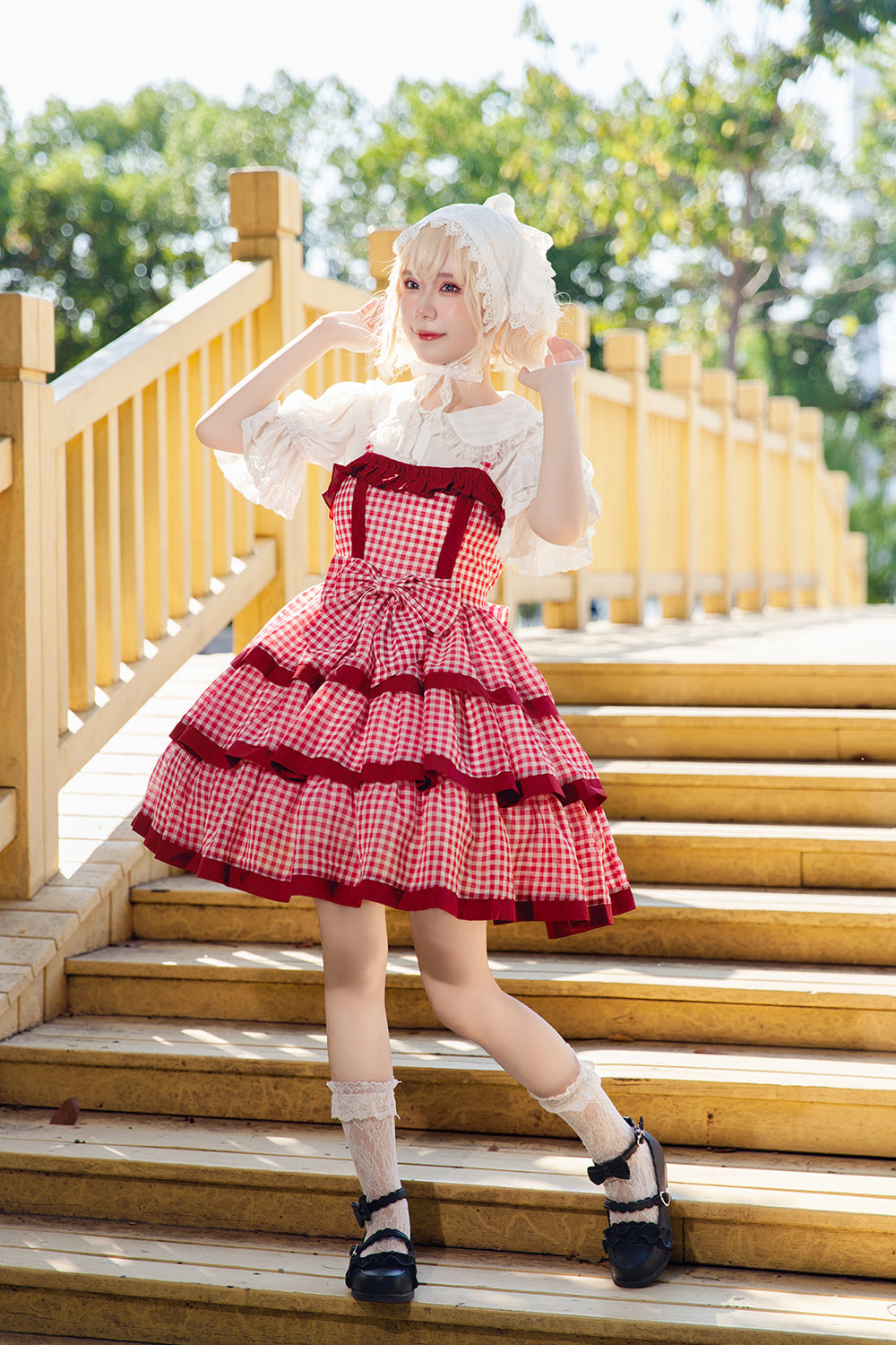 Infanta - Cloth Cat - Kawaii Lolita JSK Multi-Color Tiered Ruffles Dress