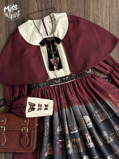 Miss Point - German Bookshelf - Classic Lolita OP Dress & Detachble Cape