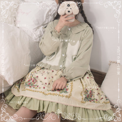MIST - Beating Heart - Sweet Lolita Thick Sweater Coat Puff Sleeve