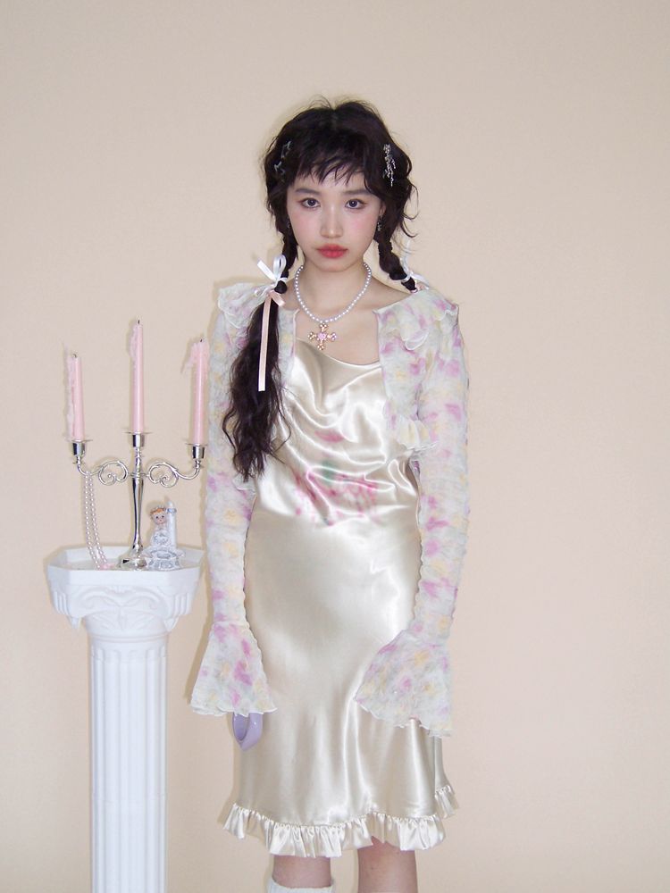 Chandelier print suspender dress【s0000001545】