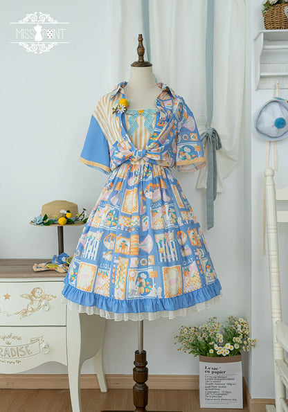 Miss Point - Daisy Lemon - Daily Lolita Lemon Print JSK Customized