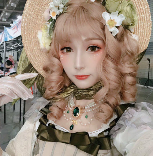 Rose of Sharon - Customized Lolita Pearl Necklace with Gemstone Pendants