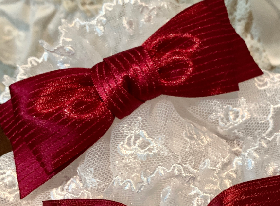 Roji Roji - Sweet Lolita Lace Bow Cuffs, Elastic Wrist