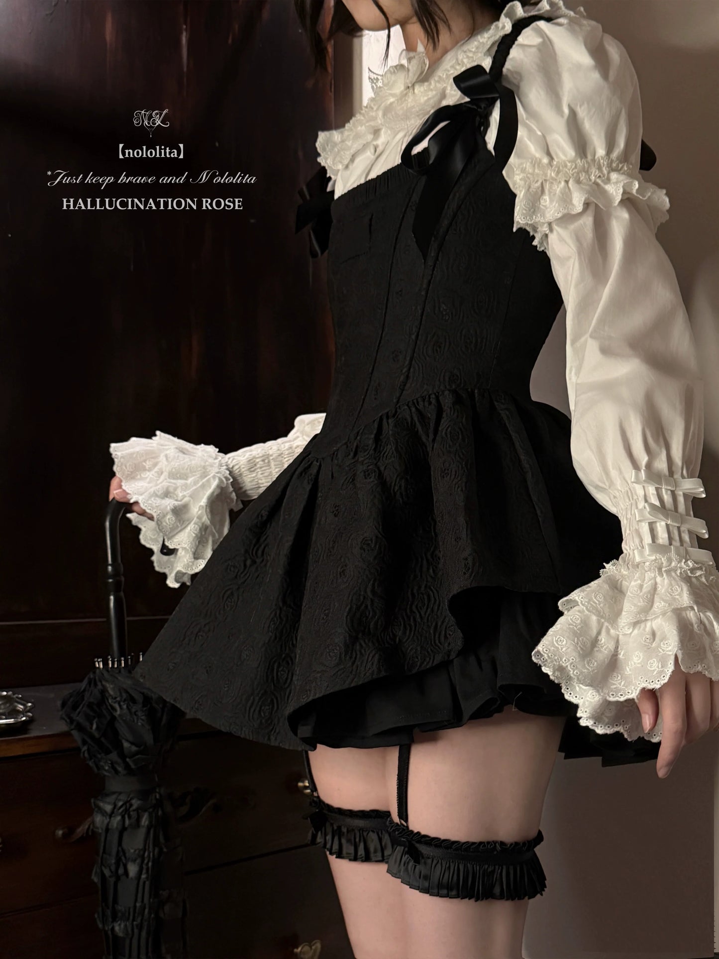 Nololita - Nightingale - Old School Lolita Shirt with Detachable Sleeves