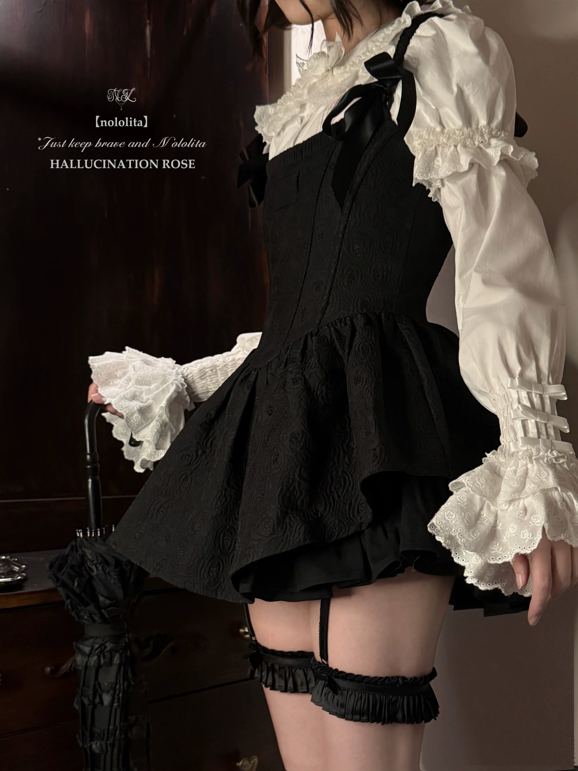 Nololita - Nightingale - Old School Lolita Shirt with Detachable Sleeves
