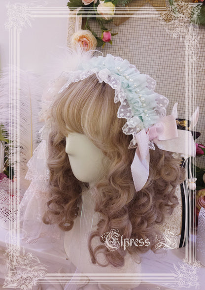 Elpress L・杆edding Lolita Floral Headdress BNT Veil