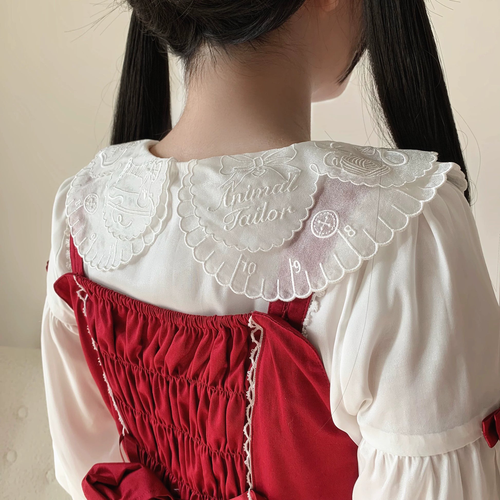 Flower Banquet - Sweet Lolita Blouse Embroidered Shirt with Long Sleeve