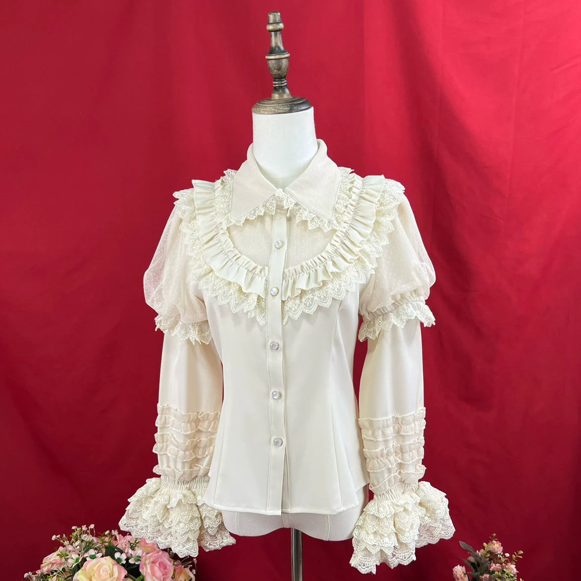 DMFS Lolita - Sweet Lolita Shirt Peter Pan Collar Blouse Detachable Sleeves