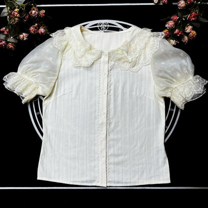 DMFS - Sweet Lolita Shirt Cotton Lolita Blouse Doll Collar