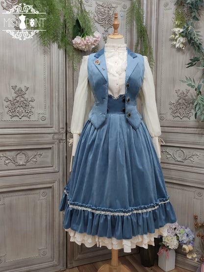 Miss Point - Rose Doll - Retro Lolita Vest Velvet Lolita Waistcoat