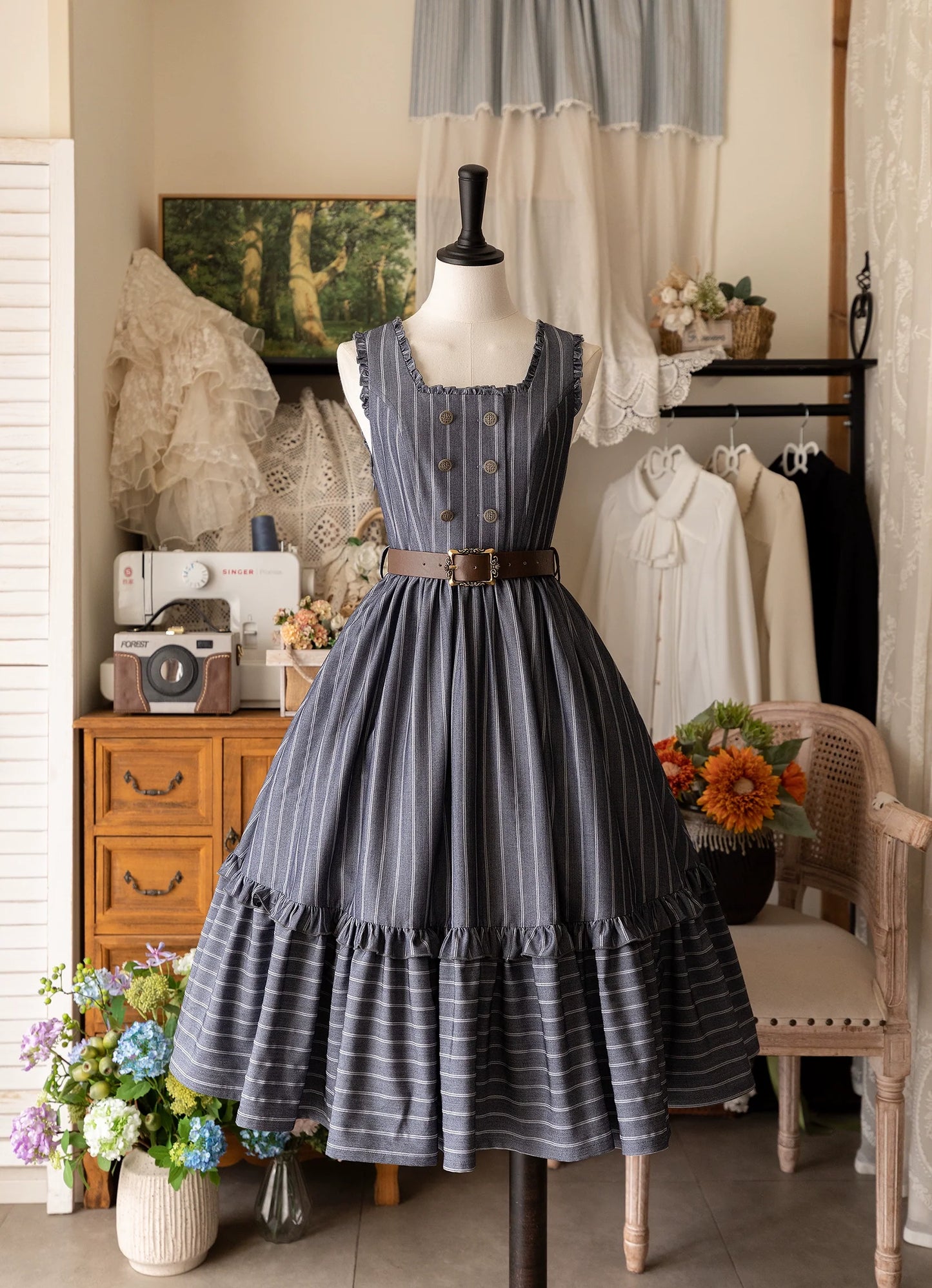 Forest Wardrobe - Little Manor - Classical Lolita JSK Dress & Long Sleeve Blouse