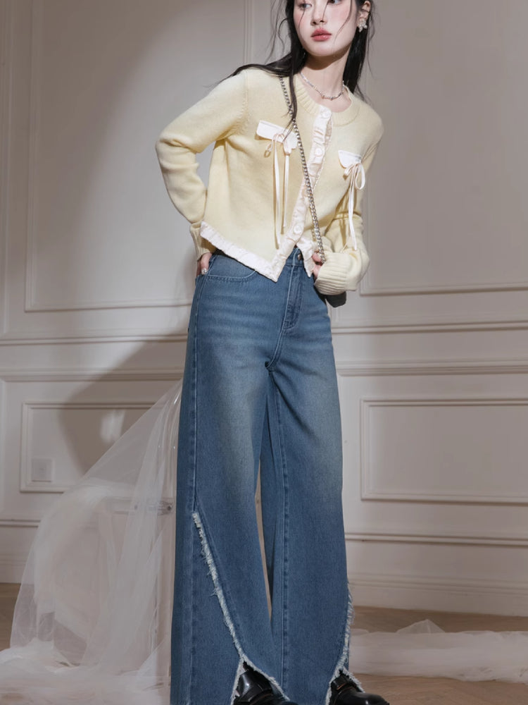 Ribbon wool cardigan【s0000007211】