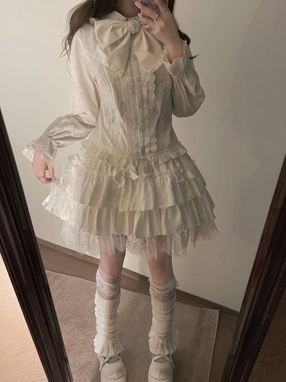 MIST - Lily - Kawaii Lolita Blouse Soft Girl Bubble Puff Sleeve