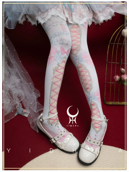Yidhra - Gothic Lolita Pantyhose With Cute Prints