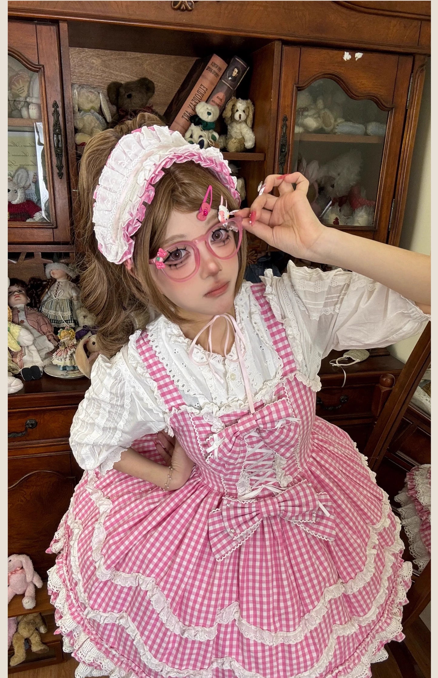 TaTaTa Lolita - Plaid Baileys - Old School Lolita Pink Plaid JSK