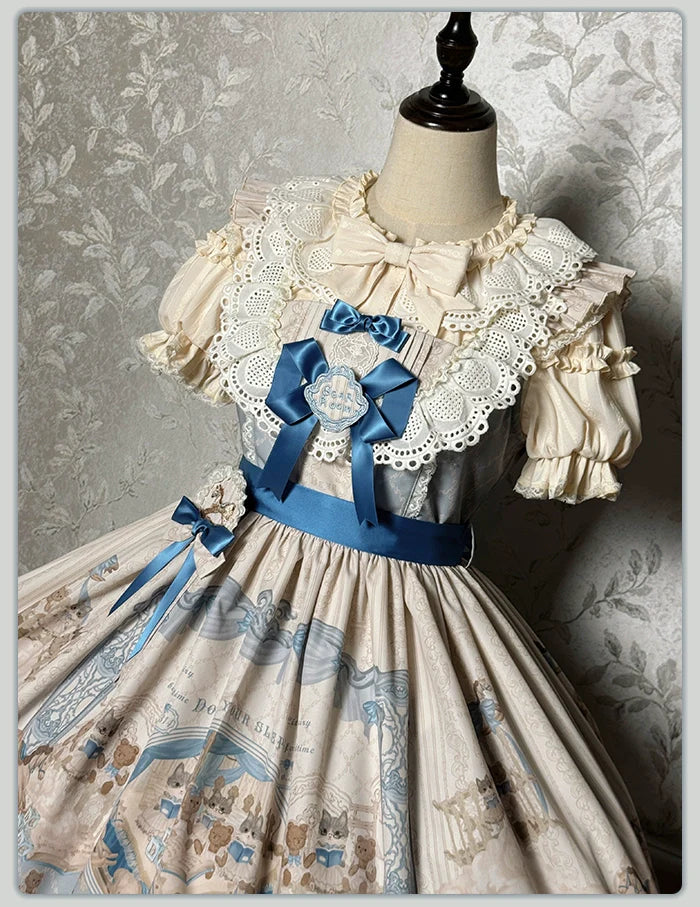 Alice Girl - Sea Salt Fairytale - Sweet Lolita JSK Doll-like Lolita Printed Dress
