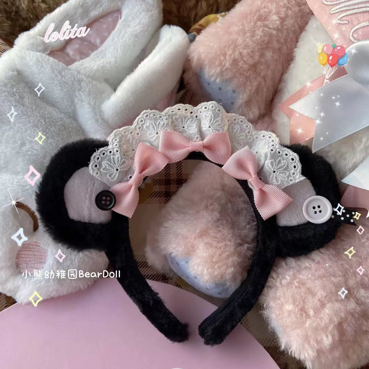 Bear Doll - Kawaii Lolita KC Sweet Butterfly Bow Lolita Headband