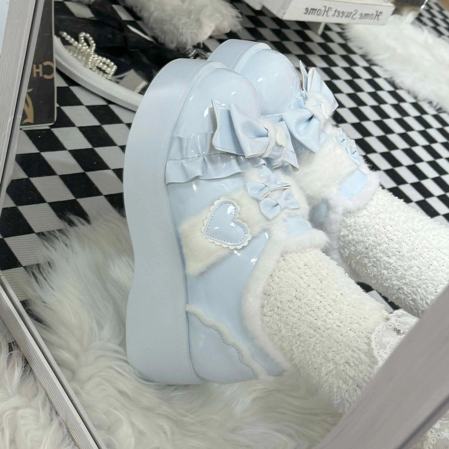 Puyuemeng - Cozy Cake - Winter Warm-lined Sweet Lolita Platform Shoes