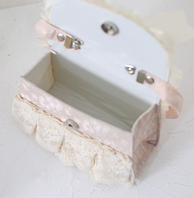 Xiaogui - Elegant Lolita Bag Daisy Pearl Chain Lace Handbag