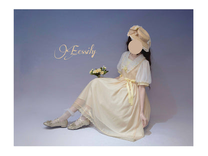 EESSILY - Afternoon Courtryard - Kawaii Lolita Summer Embroidery OP