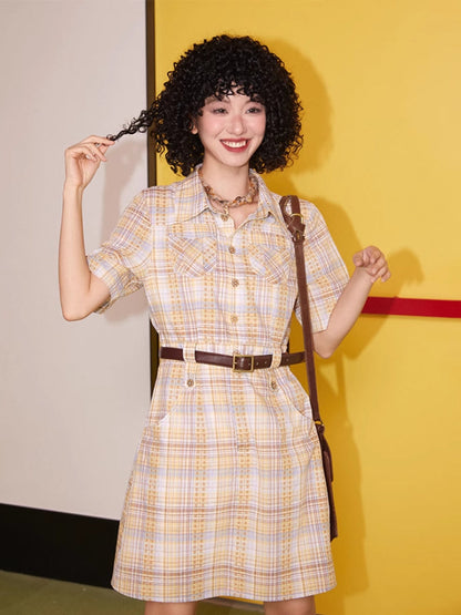 Striped cotton dress【s0000007405】
