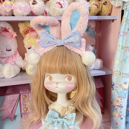 Cheese Cat - Cute and Fluffy Rabbit Ear Lolita KC