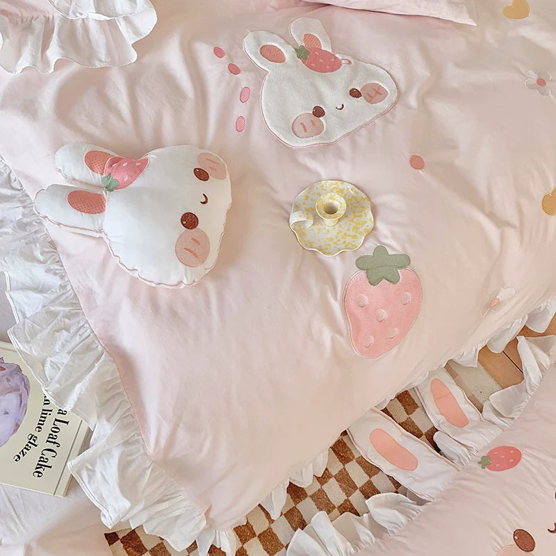 MiLL - Kawaii Lolita Rabbit Print Bedding Lolita Bedroom Set