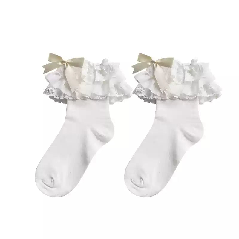 WAGUIR - Lolita Bow Cotton Socks Lace Socks