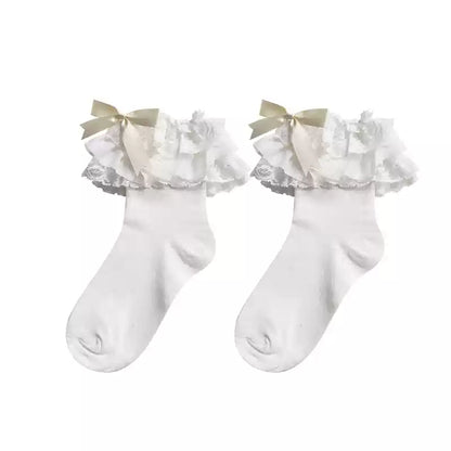 WAGUIR - Lolita Bow Cotton Socks Lace Socks
