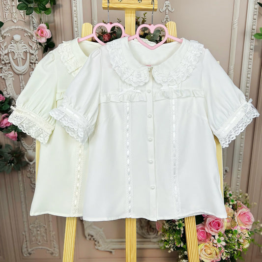 DMFS - Sweet Lolita Shirt Vintage Doll Collar Summer Top