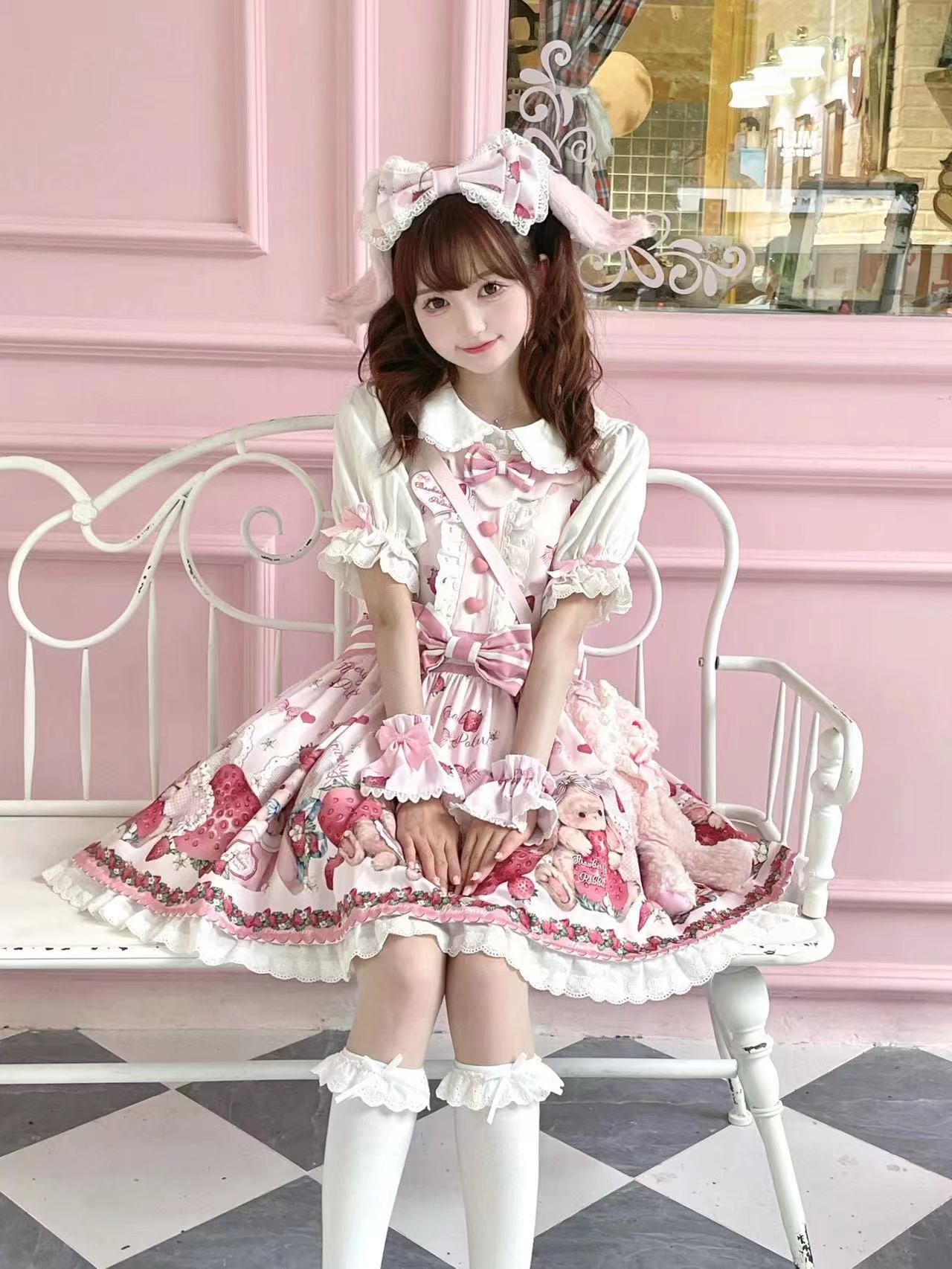 Polaris Lolita - Rabbit Berry Gift Box - Sweet Lolita Salopette and Dress Set