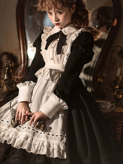 Sweet Date - Halloween Gothic Lolita OP Maid Lolita Dress Elegant Lolita OP